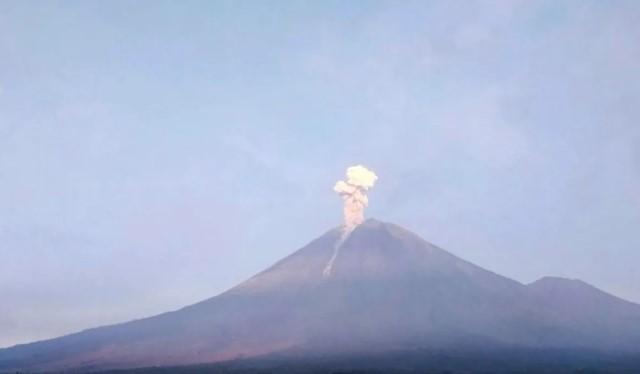Gunung Semeru Tiga Kali Erupsi dalam Sehari, Kolom Letusan Capai 1 Kilometer