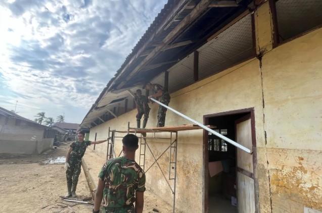 TNI AD Renovasi SDN 1 Tualang Cut Aceh Tamiang Pascabanjir untuk Percepat Pemulihan Pendidikan
