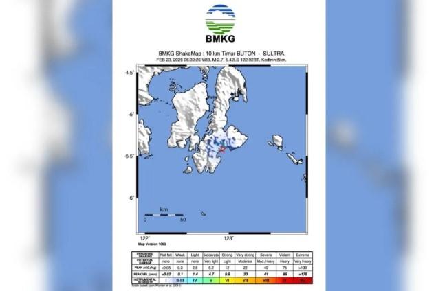 Gempa Dangkal Magnitudo 2,7 Guncang Buton, BMKG Sebut Akibat Aktivitas Sesar Aktif