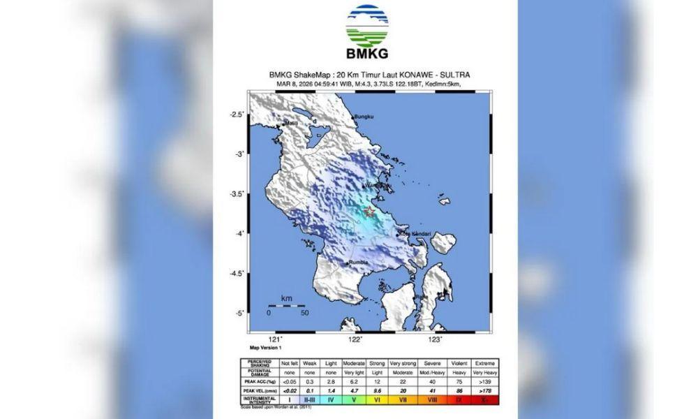 Aktivitas Sesar Lawaopo Picu Dua Gempa di Konawe Sulawesi Tenggara