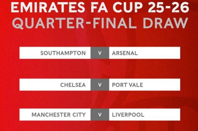 Undian Perempat Final Piala FA: Manchester City vs Liverpool Jadi Laga Paling Panas