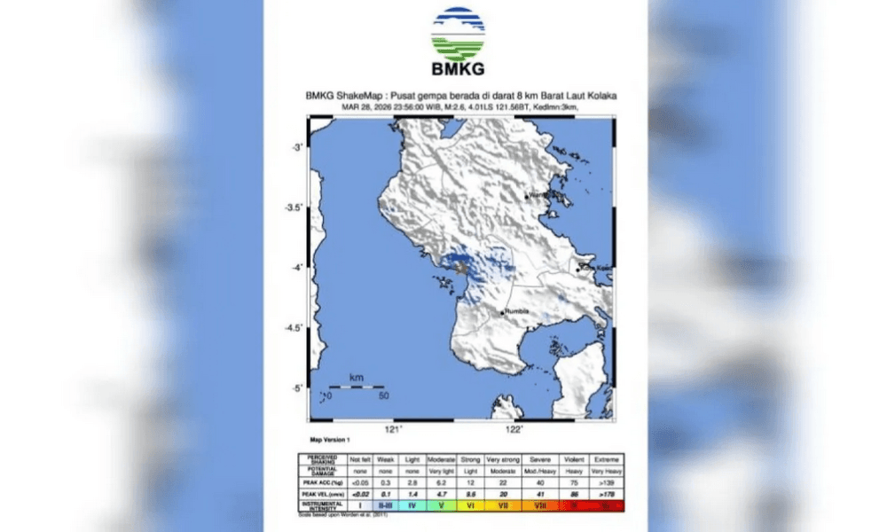 Gempa Dangkal Magnitudo 2,6 Guncang Kolaka, BMKG Pastikan Tidak Berpotensi Tsunami