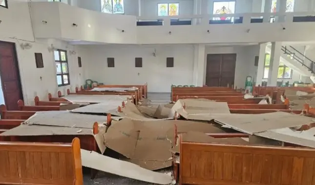 Gempa M7,6 Guncang Sulut, Plafon Gereja di Minahasa Runtuh Jelang Ibadah Paskah