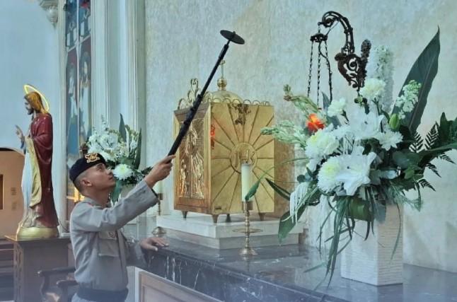 Brimob Polda Sumut Sterilisasi Gereja di Medan untuk Amankan Ibadah Jumat Agung