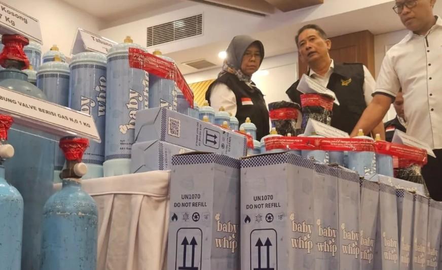 BPOM dan Polri Bongkar Peredaran Ilegal Gas Tertawa Baby Whip, Pelaku Terancam 12 Tahun Penjara