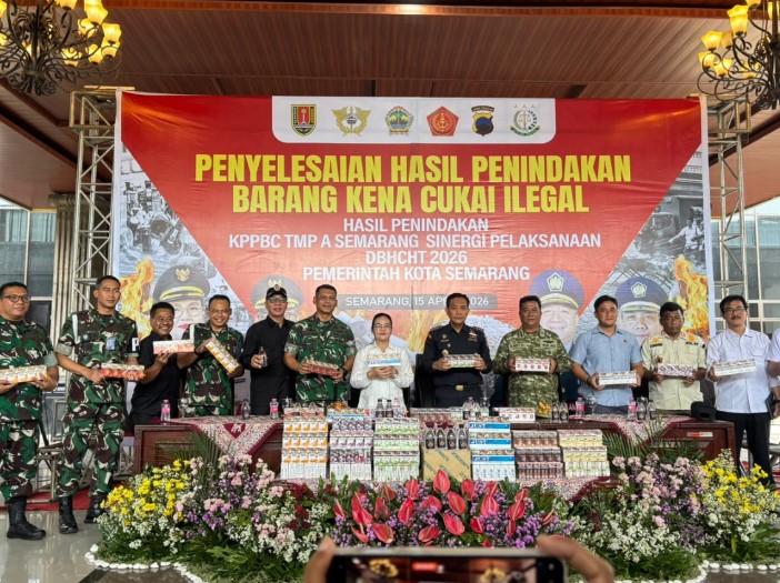 Sinergi Bea Cukai dan Pemerintah Kota Semarang Musnahkan BKC Ilegal Senilai Miliaran Rupiah