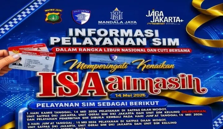 Layanan SIM di Jakarta Diliburkan Saat Kenaikan Yesus Kristus, Perpanjangan Dibuka Lagi 15 Mei