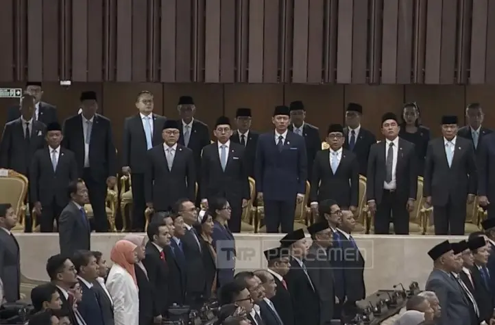 Ketum Parpol dan Menteri Kabinet Merah Putih Hadiri Pidato KEM-PPKF Prabowo di DPR
