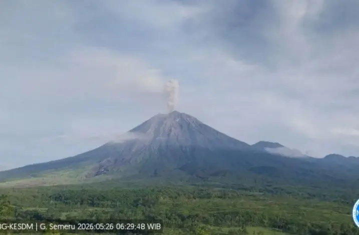 Gunung Semeru Erupsi Lima Kali, Letusan Capai Ketinggian 1.000 Meter
