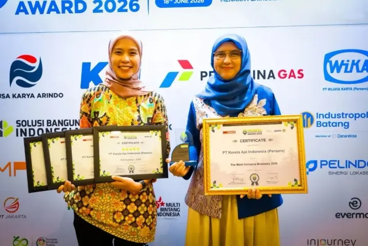 KAI Raih Lima Penghargaan Indonesia Sustainability Award 2026 Berkat Layanan Inklusif dan Upaya Dekarbonisasi