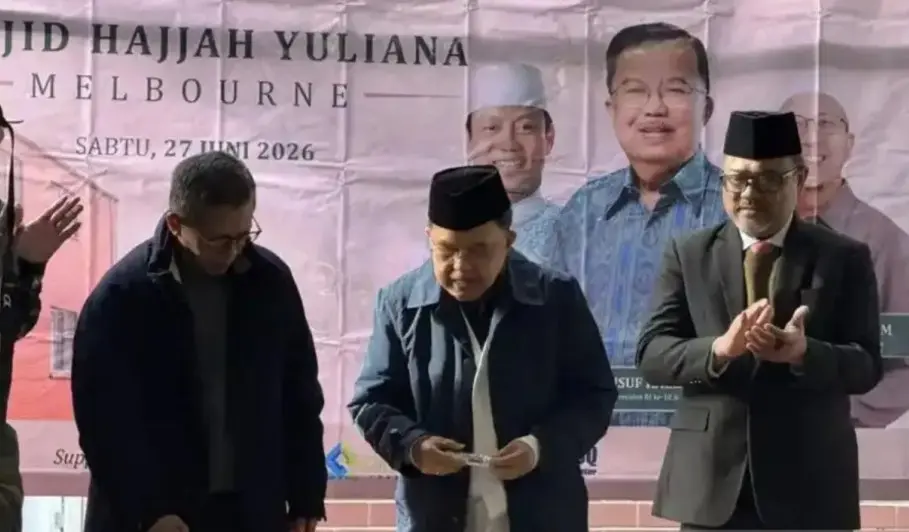 Jusuf Kalla Menegaskan Masjid Harus Menjadi Pusat Peradaban saat Peletakan Batu Pertama Masjid Hajjah Yuliana di Melbourne