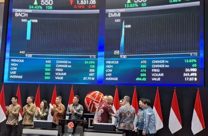 Dua Emiten Resmi Melantai di BEI, Himpun Dana Rp517 Miliar Lewat IPO