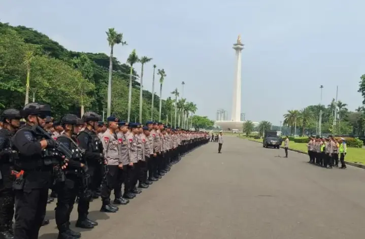 619 Personel Gabungan Disiagakan Amankan Dua Aksi Unjuk Rasa di Jakarta Pusat