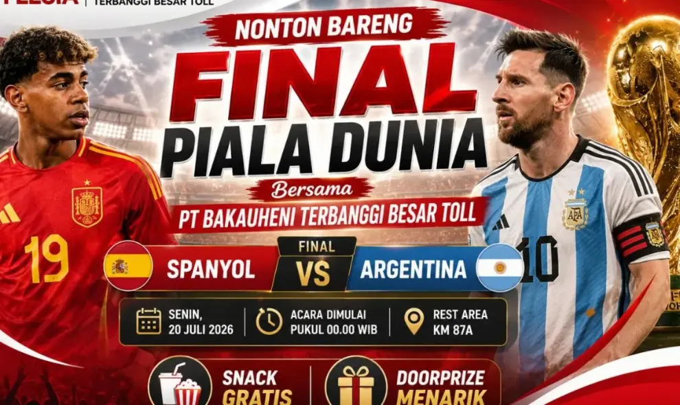 Pengelola Tol Bakauheni–Terbanggi Besar Gelar Nobar Final Piala Dunia untuk Dukung UMKM