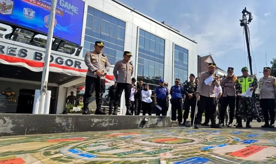 Polres Bogor Kerahkan 1.097 Personel Gabungan untuk Amankan Laga Indonesia vs Kamboja di ASEAN Hyundai Cup 2026