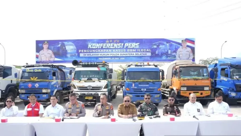 Polda Sumsel Amankan 1,28 Juta Liter BBM Ilegal dari 96 Kasus Penyalahgunaan Energi