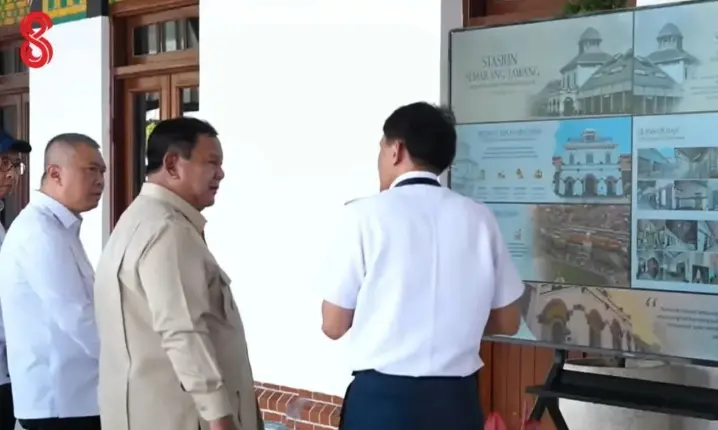 Presiden Prabowo Tiba di Stasiun Semarang Tawang untuk Resmikan Revitalisasi Tahap Pertama Cagar Budaya