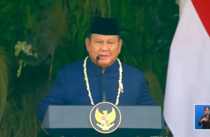 Prabowo Mengajak Peserta Upacara HUT Ke-81 RI Heningkan Cipta untuk Korban Bencana