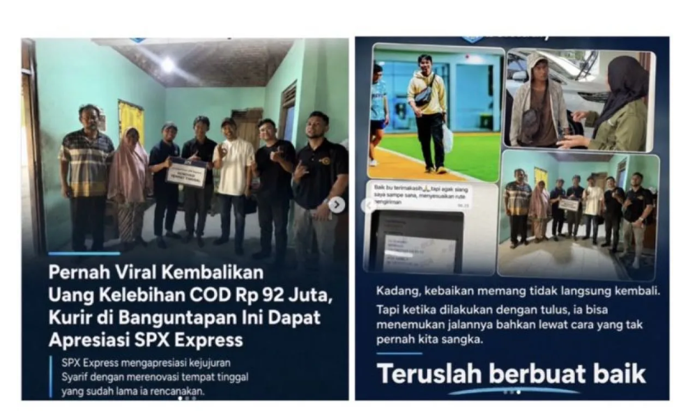 SPX Merenovasi Rumah Kurir yang Viral Usai Mengembalikan Salah Transfer Rp92 Juta