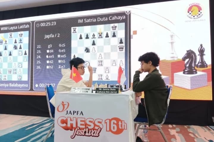 Satria Duta Belum Raih Kemenangan setelah Takluk dari Khương Duy di JAPFA Chess Festival 2026