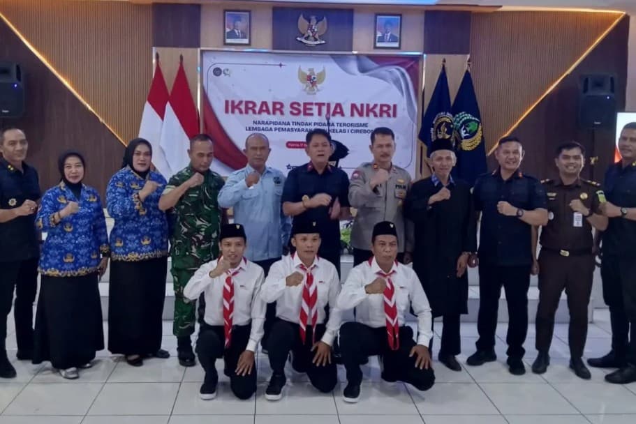 Tiga Narapidana Terorisme di Lapas Cirebon Mengucapkan Ikrar Setia kepada NKRI