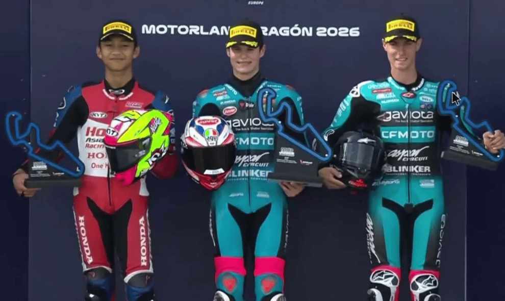 Kiandra Ramadhipa Rebut Runner-up Moto3 Junior Aragon, Hanya Terpaut 0,037 Detik dari Juara