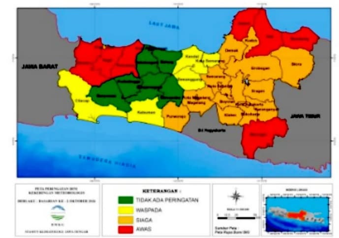 BMKG Tetapkan 7 Kabupaten di Jawa Tengah Berstatus Awas Kekeringan hingga 20 Oktober 2026, Warga Diminta Waspada