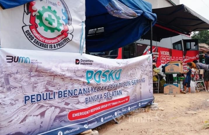 PT Timah Buka Posko Kesehatan Gratis bagi 1.578 Korban Kebakaran Serdang di Bangka Selatan