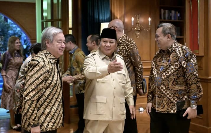 Sekretariat Kabinet Ungkap Isi Pertemuan Prabowo dan Sekjen PBB di Hambalang