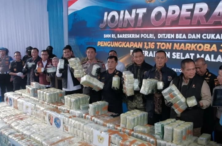 Bea Cukai, BNN, dan Polri Gagalkan Penyelundupan 1,16 Ton Ketamin di Sumatera Utara, Delapan Awak Kapal Diamankan