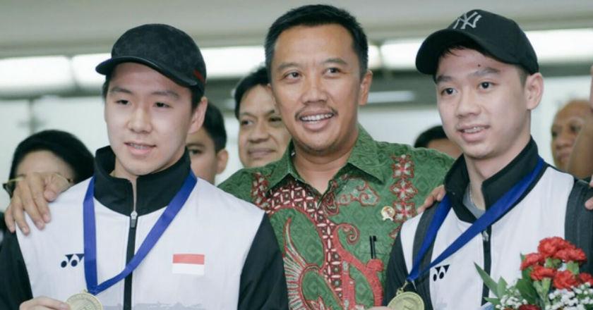 Marcus/Kevin Cerai di Depan Menpora