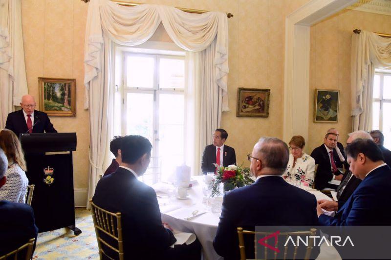 Jokowi Diajak Makan Siang Bareng PM Australia dan Gubernur Jenderal David Hurley di Sidney
