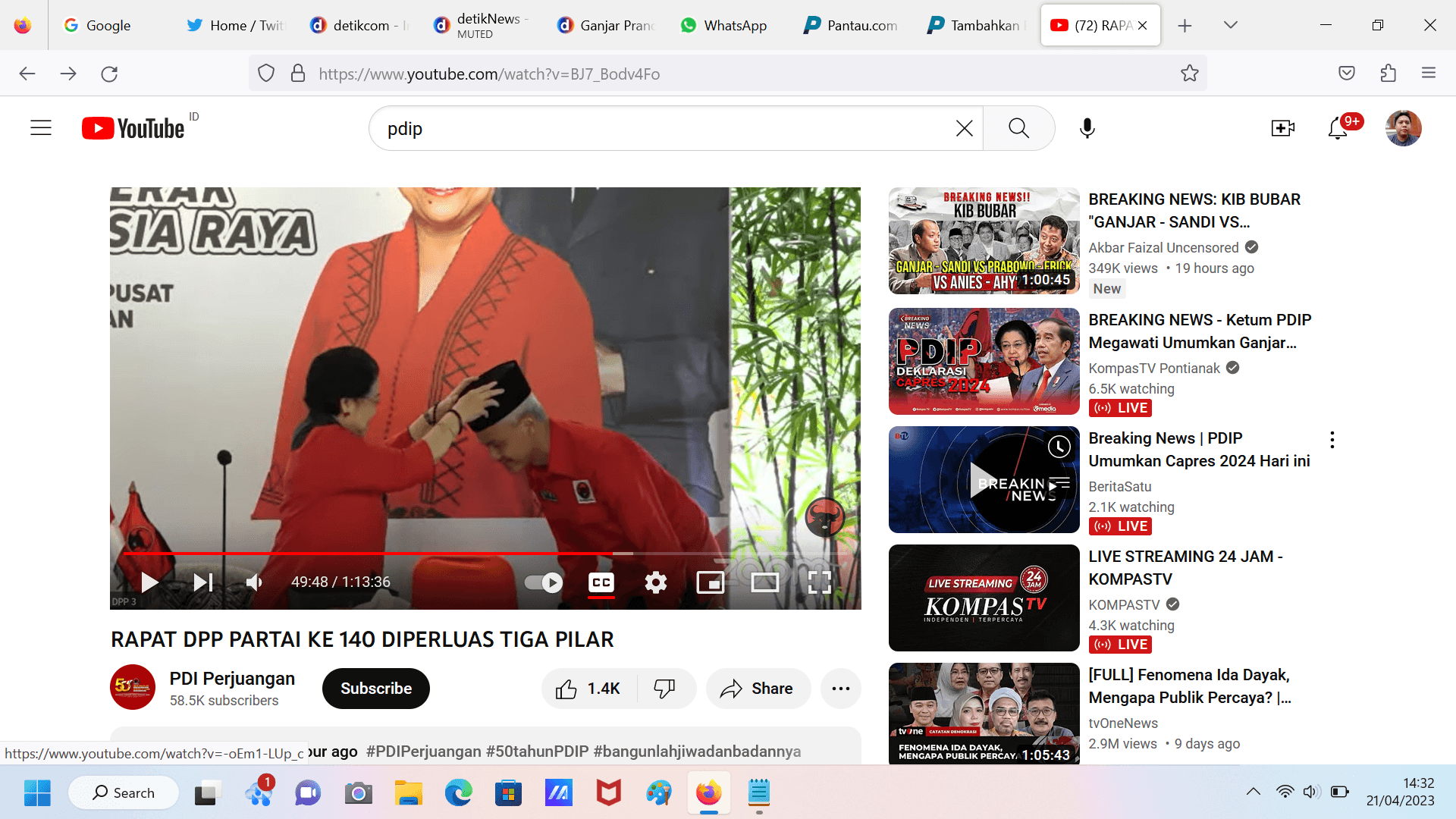 Respons Ganjar Usai Dicapreskan Megawati