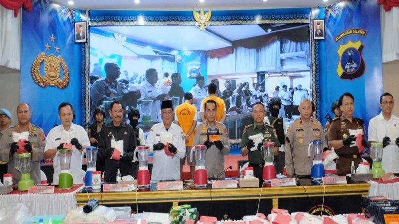 Polda Kalsel Ungkap Penyelundupan Sabu 35 Kg dari Segitiga Emas