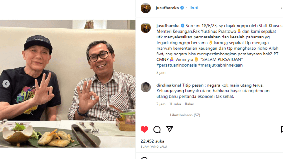 Kemarin Ribut Gegara Utang, Kini Jusuf Hamka Ngopi Bareng Stafsus Kemenkeu
