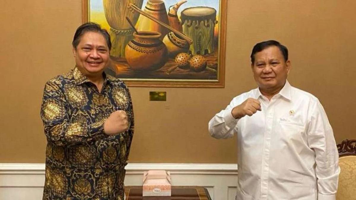 Airlangga Bertemu dengan Prabowo di Kantor Kemenhan Sore Tadi
