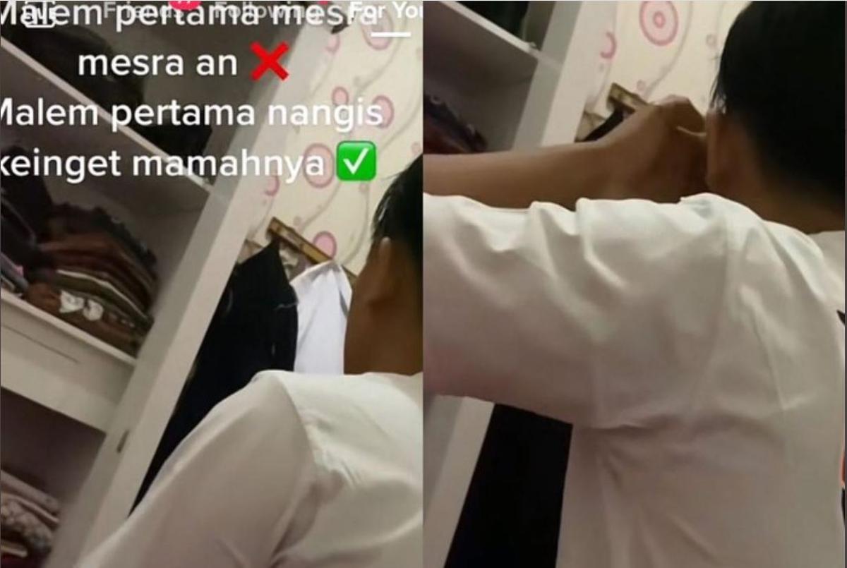 Viral Malam Pertama Suami Nangis gegara Ingat Orang Tua di Rumah