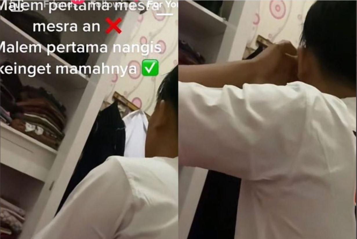 Viral Malam Pertama Suami Nangis gegara Ingat Orang Tua di Rumah