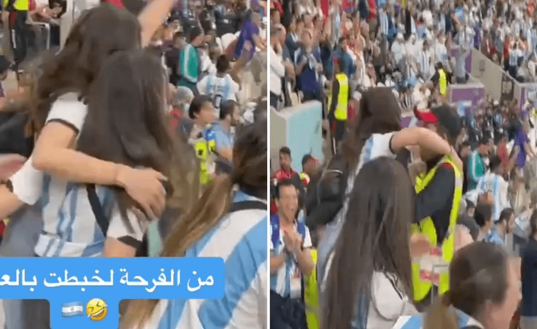 Viral! Petugas Stadion Qatar Tolak Pelukan Fans Cantik Argentina, Netizen Kagum