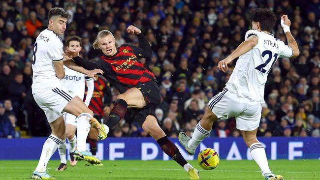 Manchester City Atasi Leeds United, Haaland Cetak Dua Gol