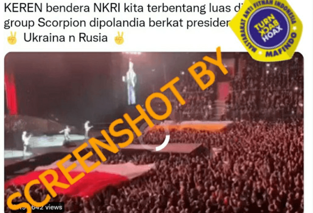 Keren! Bendera Indonesia Terbentang di Konser Scorpion Berkat Jokowi ke Ukraina dan Rusia, Cek Faktanya