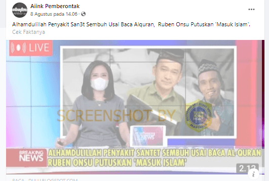Ruben Onsu Masuk Islam, Cek Faktanya