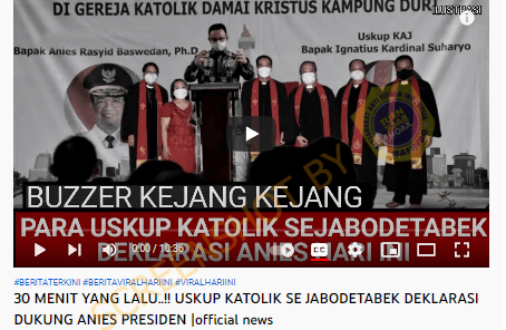 Buzzer Kejang-kejang! Uskup Katolik Se-Jabodetabek Dukung Anies sebagai Presiden, Cek Faktanya