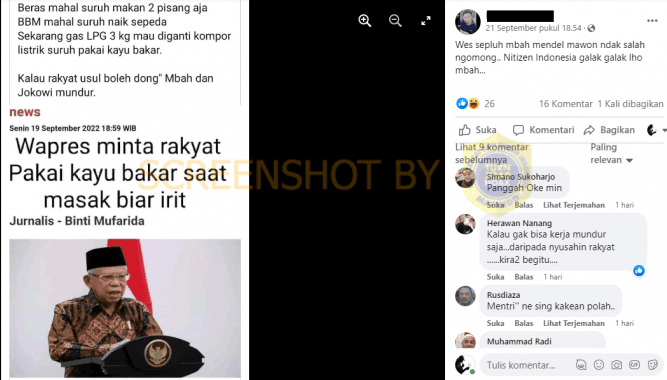 Wapres Minta Masyarakat Pakai Kayu Bakar saat Masak Biar Irit, Cek Faktanya
