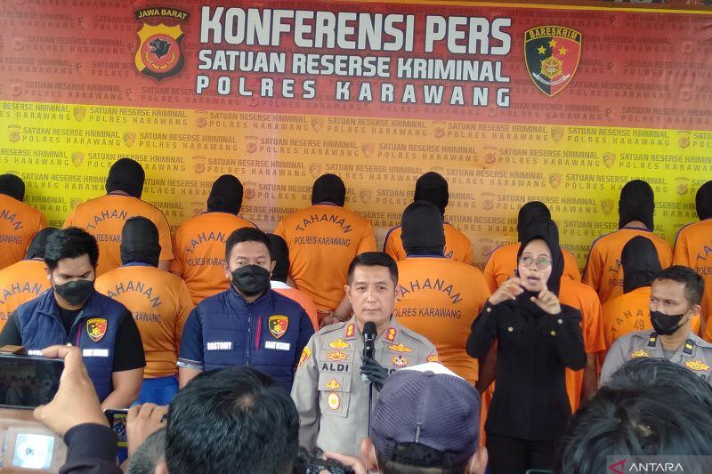 Polisi Tangkap 13 Pencuri Motor di Kabupaten Karawang, 2 di Antaranya Residivis