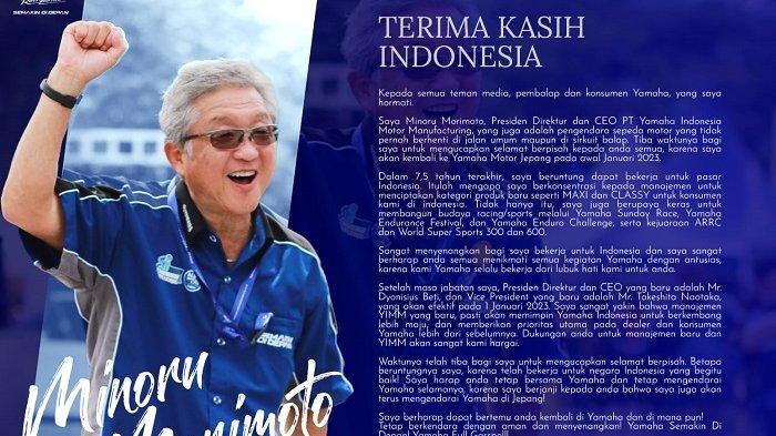 CEO Yamaha Indonesia Minoru Morimoto Pulang Kampung