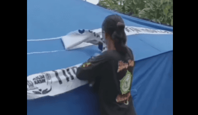 Terungkap! Pencopot Stiker Gereja di Tenda Pengungsi Gempa Cianjur adalah Anggota Ormas Garis