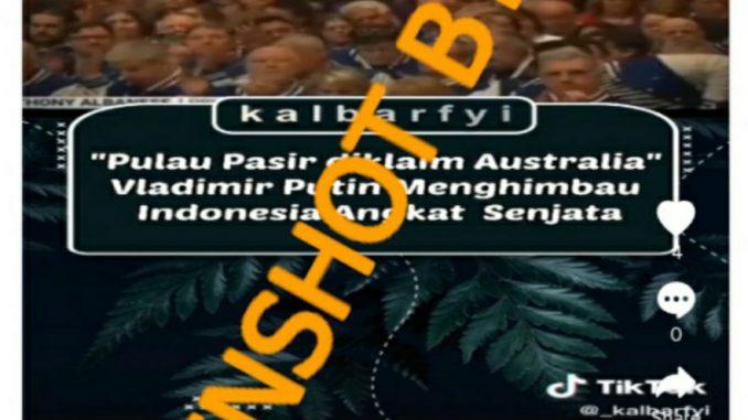 Video Vladimir Putin Minta Indonesia Angkat Senjata Lawan Australia, Cek Faktanya