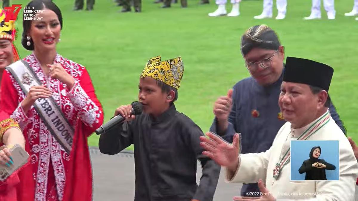 Momen Prabowo Subianto Ikut Joget Koplo saat Farel Prayoga Berdendang 'Ojo Dibandingke'