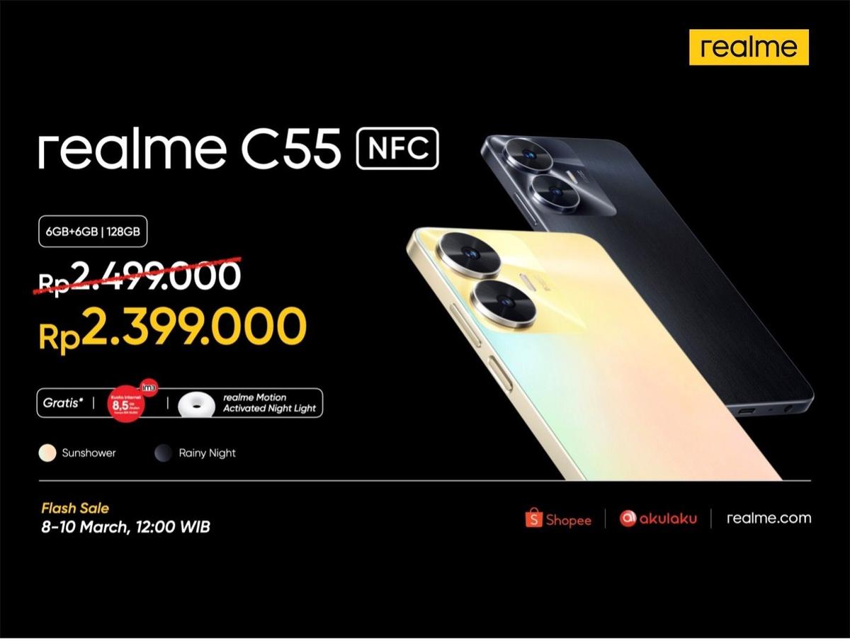 Realme Resmi Rilis C55 NFC di Indonesia, Harga Mulai Rp2,4 Juta